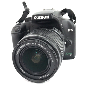 1円 Canon EOS Kiss F EF-S 18-55mm 1:3.5-5.6 IS 55-250mm 1:4-5.6 デジタル一眼レフカメラ レンズ L071938の画像2