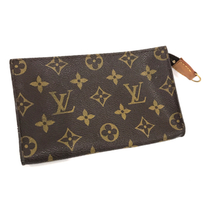 ルイヴィトン モノグラム バケット用付属 ポーチ ファスナー開閉 ブラウン系 茶系 LOUIS VUITTON 現状品