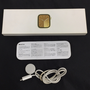 1円 Apple Watch Series9 45mm GPS+Cellularモデル MRQL3J/A A2984 ゴールド スマートウォッチ 本体の画像9