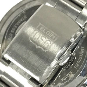 送料360円 エルジン ソーラードライブ デイト 腕時計 メンズ ブルー文字盤 未稼働品 ELGIN 同梱NGの画像7