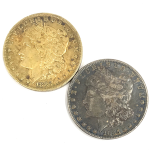アメリカ 1ドル モルガン銀貨 1883年 コイン 硬貨 古銭 2点セット アンティーク レトロ QR044-316