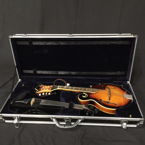 フラットマンドリン 電子バイオリン 弦楽器 出音確認済み ケース付き 2点セットの画像1