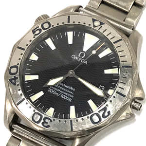  Omega Seamaster Professional Date quartz wristwatch men's black face after market breath OMEGA QR052-136