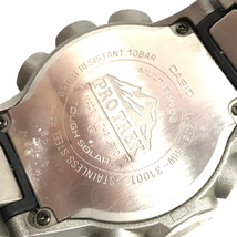 カシオ プロトレック PRW-3100 電波ソーラー デジタル 腕時計 メンズ 稼働品 純正ブレス CASIO QR052-121_画像4