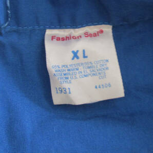 US古着 Fashion Seal 半袖 青 つなぎ ジャンプスーツ XL d83の画像4