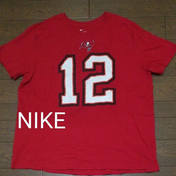 NIKE　両面プリントTシャツ　BRADY12 赤系　XXL N-2407