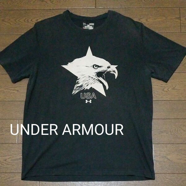 UNDER ARMOUR プリントTシャツ 黒茶系　MD/M/M U-2402