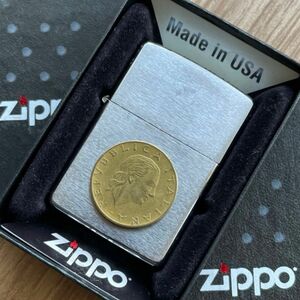 【USED】zippo 1997年 vintage レギュラーイタリアコイン貼り