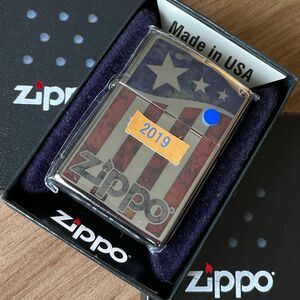 【未使用品】zippo 2019年vintage アメリカ合衆国 星条旗デザイン オイルライター