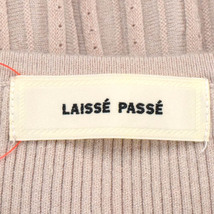 【美品】LAISSE PASSE/レッセパッセ ミモレ ミディ丈 ニットワンピース フレア 花柄レース 38 ピンクベージュ [NEW]★61DB28_画像6