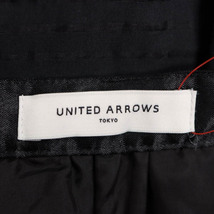 【美品】UNITED ARROWS/ユナイテッドアローズ レディース ひざ丈 フレア スカート ボーダー柄 コットン 36 黒 [大感謝祭]★41CM57_画像7