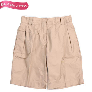 [ beautiful goods ]PRADA/ Prada lady's short pants center Press car ka car ka38 S~M corresponding beige [ large Thanksgiving ]*41FF25