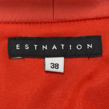 【美品】ESTNATION/エストネーション ミディ丈 ワンピース フレンチスリーブ ウエスト切替 38 M オレンジ [NEW]★61DI36_画像7