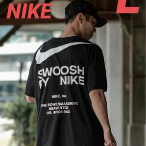 ☆新品タグ付☆ Tシャツ SWOOSH BY NIKE ブラック Lホワイト