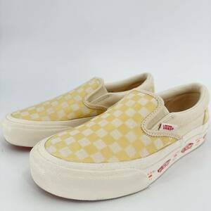 VANS×BEAMS BOY 　ヴァンズ　ビームスボーイ　SLIPONV98R　チェッカースリッポン　イエロー　ホワイト　23cm　バンズ　靴　スニーカー