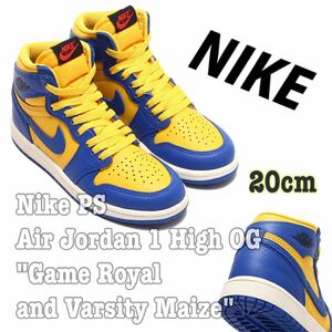 Nike PS Air Jordan 1 High OG ナイキ PS エアジョーダン1 ハイ OG ゲームロイヤル キッズ（FD2597-700）黄青20cm箱あり
