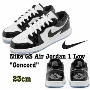 Nike GS Air Jordan 1 Low Concordナイキ GS エアジョーダン1 ロー コンコルドキッズ（DV1333-100）白黒23cm箱あり