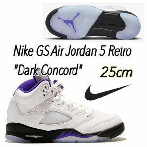 Nike GS Air Jordan 5 Retro Dark Concord Nike GS воздушный Jordan 5 retro темный Concorde Kids (440888-141) белый 25cm коробка есть 
