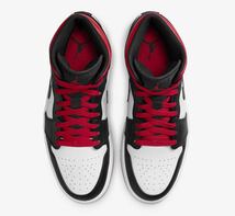 Nike GS Air Jordan 1 Mid Gym Red ナイキ GS エアジョーダン1 ミッド ジムレッドキッズ(DQ8423-106)黒赤24cm箱無し_画像6