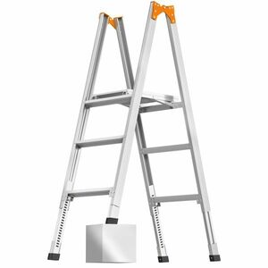 [ immediate payment ] flexible ladder combined use stepladder step‐ladder aluminium folding withstand load 150KG 3 step step stool slip prevention attaching .. work tool free shipping TZ-02