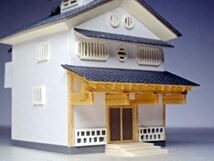 蔵ふう ミニチュア コレクション 住宅 建築模型 NO.24 縮尺 1/100 サイズ 76×75× H 94ミリ 手作り 完成品 バルサ材 スチレン材 開運 _画像7