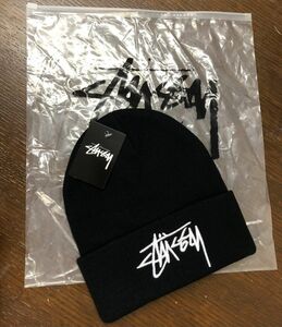 即購入可能　stussy☆大人気ニット帽 ユニセックス ブラック　新品