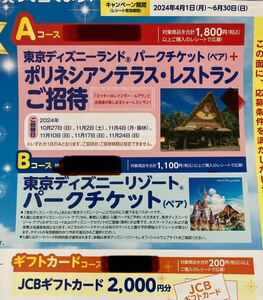 高額レシート懸賞応募☆東京ディズニーランド　ポリネシアンテラスレストランご招待当たる