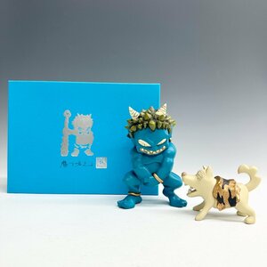 N 14未使用保存品 人気作者 瀧下和之「青鬼」箱自筆サイン 限定110/130 MOMOTARO ONI Figure フィギュア オブジェ 鬼人形 専用箱 証明書付