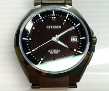 稀少【ほぼ未使用 美品】CITIZEN(シチズン) 腕時計 ATTESA(アテッサ) ATD53-3051 エコドライブ チタン オールブラック メンズ 黒文字盤_画像1