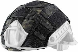 タイプに PJ ヘッドウェア Fast ヘルメット保護用 サバゲー MC ヘルメットカバー マルチカム迷彩 黒の迷彩