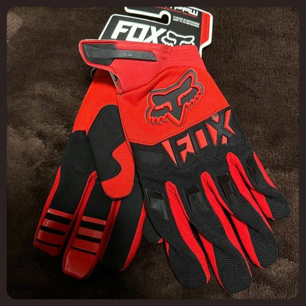 M 赤 レッド FOX RACING フォックス グローブ手袋 ダートパウ バイク モトクロス オフロード MX レーシング MTB 春 夏 秋