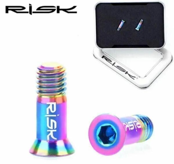 RISK チタン製 プーリーケージ ボルト 2p 虹 オイルスリック 超軽量 リアディレイラー 1.1g シマノＲＤ互換 R9100 Ultegra アルテグラ 105