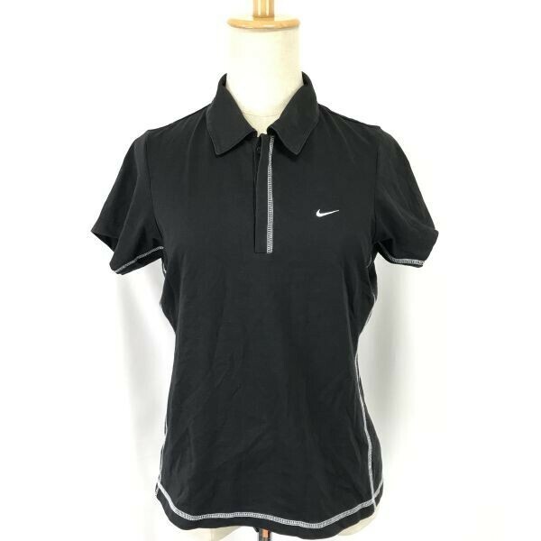 ナイキ/NIKE★ドライフィット/半袖ポロシャツ【レディースM/黒/black】ゴルフ/スポーツウェア/Tops/Shirts◆BH679