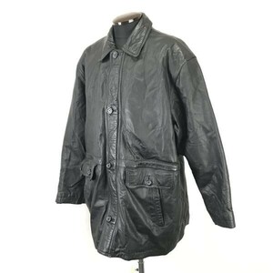 BEER★牛革/中綿入り/カウレザーコート/ジャケット/ブルゾン【メンズLL/黒/black】Coats/Jackets/Jumpers◇zBH316