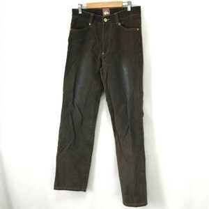 希少☆クイックシルバー/QUIKSILVER☆粉末牛革/レザーパウダー/デニムパンツ【W30/股下82cm/茶系/brown/ストレート】JEANS/Trouser◇cBH667