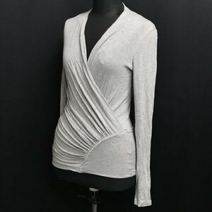 OTS日本正規代理店タグ☆マックスマーラ/Max Mara☆薄手/カシュクール/カットソー【レディースS/ライトグレー/gray】Tops/Shirts◇mBH652