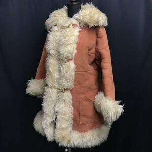 本革/リアルムートンコート【レディースM程度/茶系/brown/裏ボア】Coat/Jacket/Jumper◇cBH650