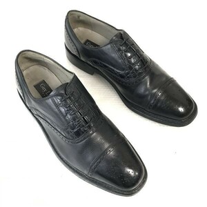 ギラロッシュ/guy laroche☆本革/グッドイヤー製法/ストレートチップ【26.0E/黒/BLACK】内羽根式/オールレザー/dress shoes◎bE-158