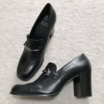 9M【NINE WEST/ナインウエスト】本革パンプス・黒_画像1