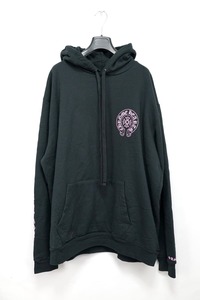 CHROME HEARTS クロムハーツ SWTSHRT PLVR ホースシュー バックプリント プルオーバー パーカー ブラック ピンク サイズXXL