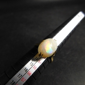 オパール指輪 K18 刻印 3.4ｇ 12号 opal 高島屋ケース ビンテージ アクセサリー ゴールドリング 天然石 パワーストーン の画像9