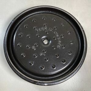 b*★中古品 STAUB ストウブ ピコ ココット ラウンド ブラウン 18cm 両手鍋 ★の画像5