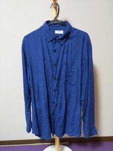 ユニクロ プレミアムリネンシャツ XLサイズ 68 ブルー