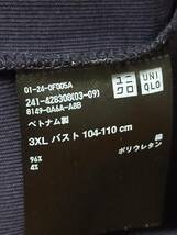 ユニクロ ストレッチコットンクルーネックT（7分袖）3XL サイズ 69 ネイビー_画像4