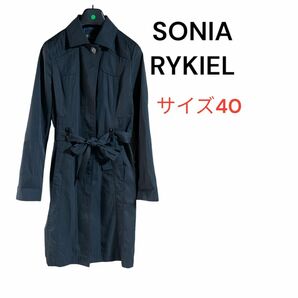【sonia rykiel】ソニアキエル　ステンカラーコート　ロング　ブラック　サイズ40 L