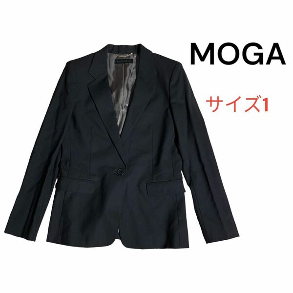 【MOGA】モガ　テーラードジャケット　ブレザー　ブラック　シングルボタン　S