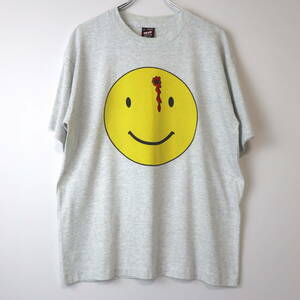 90s SMILE ぶち抜き Tシャツ スマイル vintage ヴィンテージ バンドT ゲームT アニメT 霜降り フォトT アメカジ プリント L