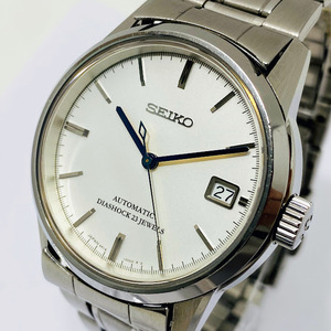 1円～ SEIKO セイコー スピリットメカニカル 6R15-00B0 自動巻き AT デイト 白文字盤 メンズ腕時計 裏スケルトン 稼働品