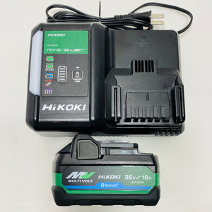 1円～ ほぼ未使用 HiKOKI ハイコーキ マルチボルト バッテリー Bluetooth リチウムイオン蓄電池 BSL36A18BX 急速充電器 UC18YDL2 2点セット
