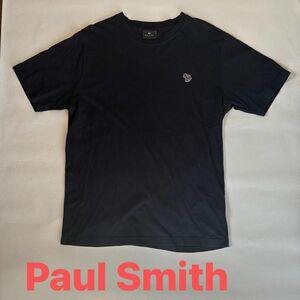 Paul Smith ポールスミス tシャツ 半袖 コットン メンズ 黒 ブラック ワンポイントゼブラワッペン　 Tシャツ